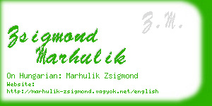 zsigmond marhulik business card